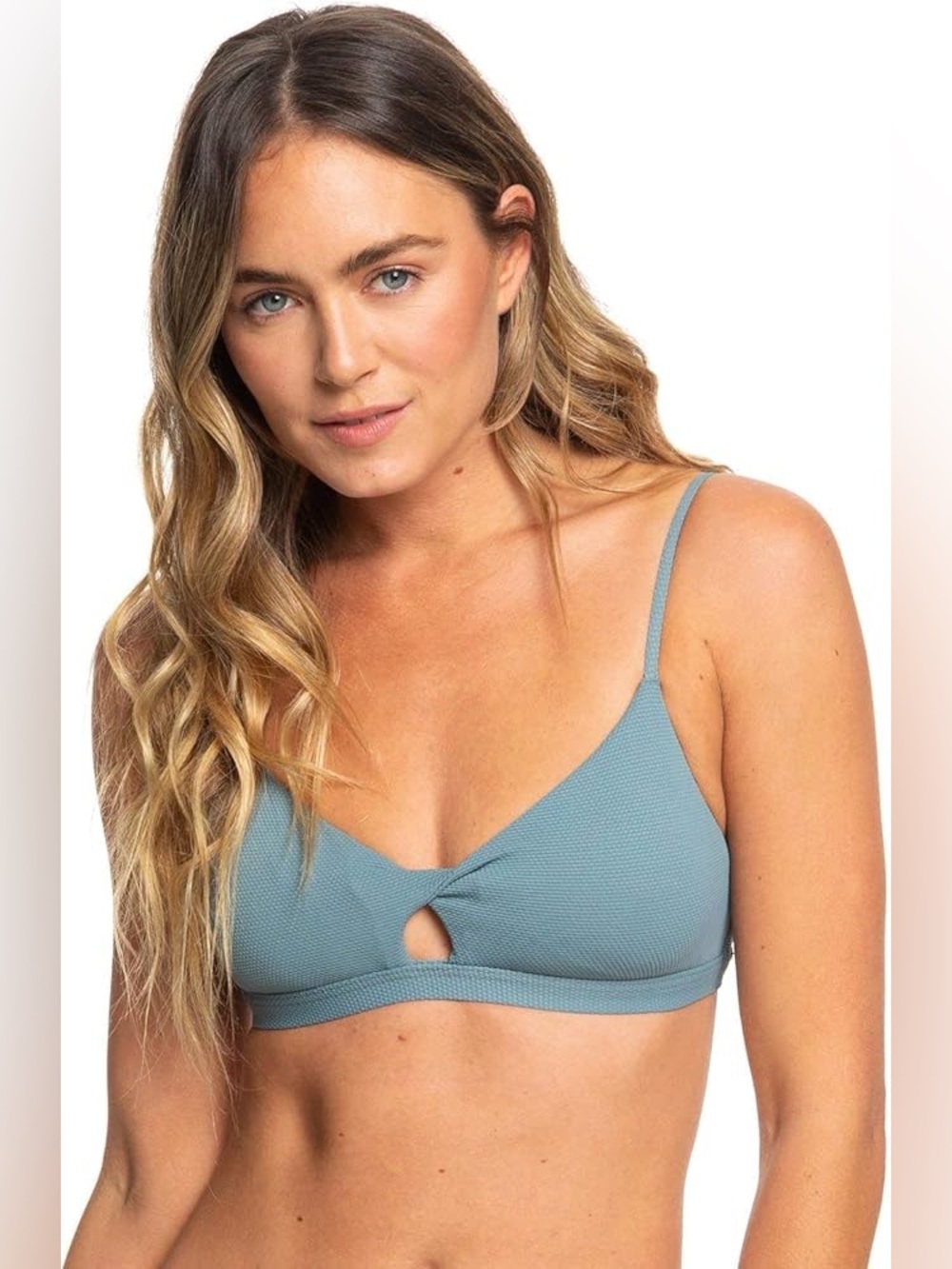 Roxy Seas The Day Textured Two-Piece Bikini Set - Top M, Bottom S